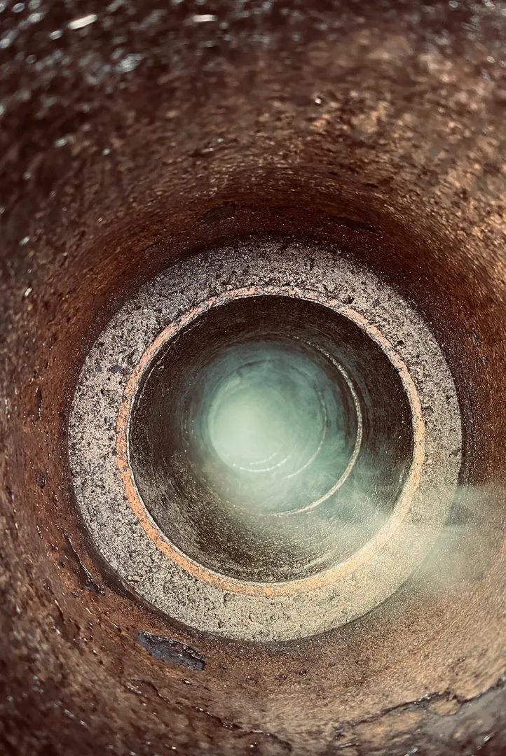 CCTV chimney flue survey in Central Scotland CCTV camera inspection inside a chimney flue in Central Scotland